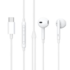 eSTUFF In-ear Headphone Earpod with USB-C plug for USB-C  devices. Cable length: 1,2m. White