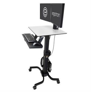 ERGOTRON WorkFit-C Steh-Sitz-Arbeitsplatz Dual HD Fahrwagen bis 61cm 24Zoll Displays 14,7kg.Anhebung bis 63cm VESA 75x75 100x100mm
