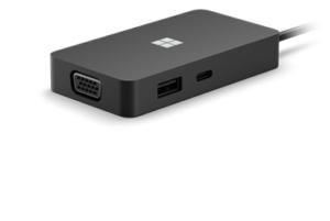 Microsoft 1E4-00004 interface hub Black Microsoft 1E4-00004, HDMI,  RJ-45, USB 3.2 Gen 1 (3.1 Gen 1) Type-C, USB 3.2 Gen 2 (3.1 Gen 2) Type-A, VGA,