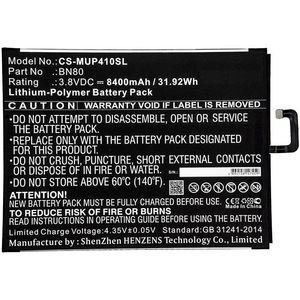 CoreParts Battery 31.92Wh Li-Pol 3.8V  8400mAh Black for Xiaomi  Tablet 31.92Wh Li-Pol 3.8V 8400mAh Black for Xiaomi Tablet Mi Pad 4 Plus
