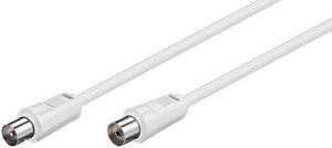 MicroConnect Coax M-F 2.5m White 75 Ohm Double Shielded