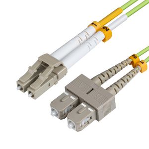 MicroConnect LC/UPC-SC/UPC 10m OM5 Fibre  Patch Cable MM Duplex LSZH  OD: 2mm, 0.2dB Lime Green