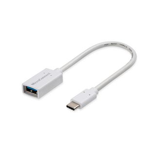 MicroConnect USB-C 3.2 Gen 1 to USB 3.2  Gen 1 A adapter, 0.2m White,  for synching and charging, Speed Rate at 5 Gbs. 4,5W