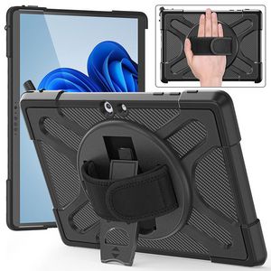 eSTUFF Microsoft Surface Go 4/Go  3/Go 2/Go ATLANTA Defender  Case. Black Raised sides and hard-shell design with hand strap and shoulder