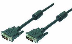 LogiLink DVI Cable, 2x male, 2x Ferrit