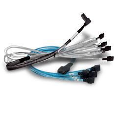 RAID Broadcom Kabel 1x8 SFF-8654 to 2x4 SFF-8643 Mini-SAS HD 1m