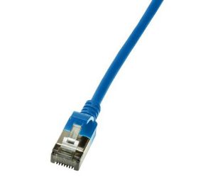 Patch cable Cat.6A TPE SlimLine blue 1,0m