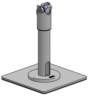 Ergonomic Solutions Base Plate with SP1 200mm  pole and Duratilt -BLACK-