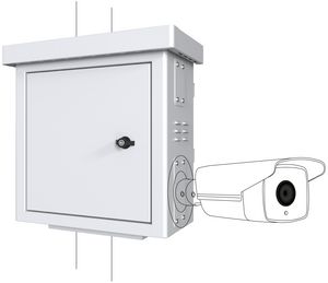 LANVIEW Mini Radius Pole Mounted CCTV Cabinet for 4 Cameras