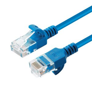 MicroConnect U/UTP CAT6A Slim 0.25M Blue Unshielded Network Cable,  LSZH 4x2xAWG 28 CU, OD : 3.6mm
