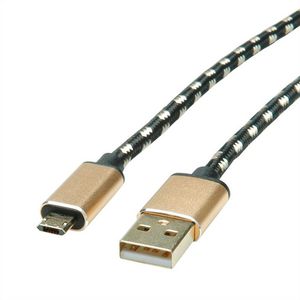 ROLINE GOLD USB 2.0 Kabel Typ A ST - Micro B ST reversibel 1,8m