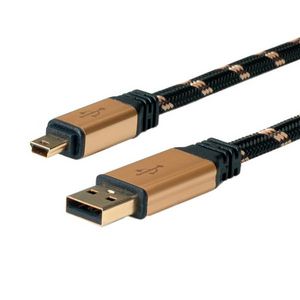 ROLINE GOLD USB 2.0 Kabel, Typ A - 5-Pin Mini, 3 m