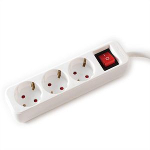 VALUE 3-fach Steckdosenleiste mit Schalter, wei, 10 m