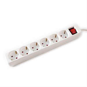 VALUE 6-fach Steckdosenleiste mit Schalter, wei, 6 m