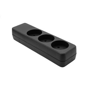 MicroConnect Danish Power Strip 3-way Black
