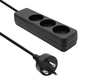 MicroConnect Danish Power Strip 3-way  Black 10m cable