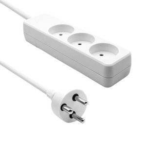 MicroConnect Danish Power Strip 3-way  White 1m cable