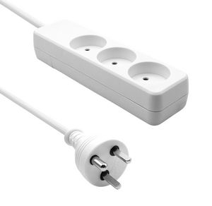 MicroConnect Danish Power Strip 3-way  White, with 15m EDB cable