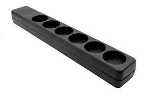 MicroConnect Danish Power Strip 6-way Black