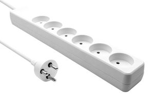 MicroConnect Danish Power Strip 6-way  White 15m cable