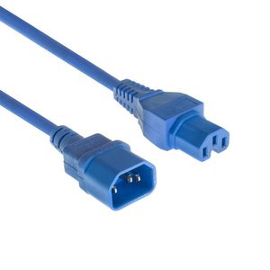 MicroConnect Blue power cable C14 to C15,  1,8M