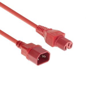 MicroConnect Red power cable C14 to C15,  1,8M
