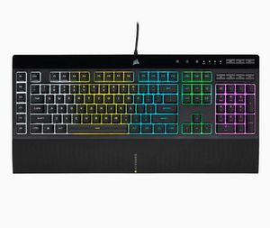 CORSAIR Gaming K55 RGB PRO Tastatur Gummitrykknap RGB/16,8 millioner farver Kabling Nordisk