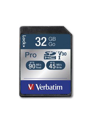 Verbatim Pro memory card 32 GB SDHC  Class 10 UHS Pro, 32 GB,  SDHC, Class 10, UHS, 90 MB/s, 45 MB/s
