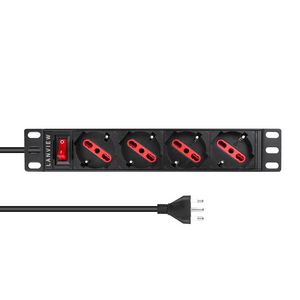 Lanview 1U 10 inch 4 port Type F/J  Italy plug, with switch, 2M  power cable with J plug