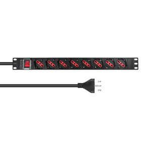 Lanview 1U 19 inch 8 port Type F/J,  with switch, 2M power cable  with J plug