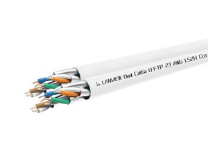LANVIEW Cat6a U-FTP Dual Network Cable 4x2xAWG23 LSZH White