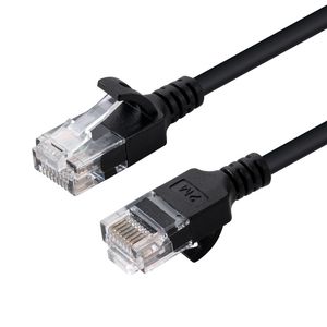 MicroConnect U/UTP CAT6 0.15M Black Slim Unshielded Network Cable, PVC, 4x2xAWG 30/7 CU, OD : 3.6mm