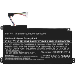 CoreParts Laptop Battery for Asus  41.04Wh 11.4V 3600mAh Battery  for Asus Notebook, Laptop, 41.04Wh Li-Polymer 11.4V 3600mAh, Black for E410MA,