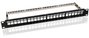 MicroConnect CAT6 24 port 19" Patch Panel, Unshielded, 8P8C, LSA,  Black for assembly in 48.3 cm (19") panel boxes, suitable for UTP/STP keystone jacks