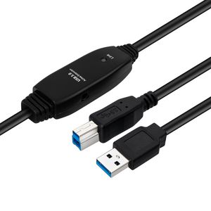 MicroConnect Active USB 3.2 Gen 1 A-B 7m  M-M, Black Active USB 3.2 Gen  1 Cable, 7m