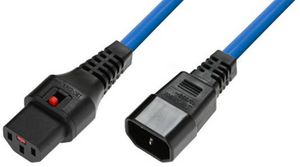 MicroConnect Powercord C13 IEC Lock - C14  blue 0.5 m, PC1109 Powercord  C13 IEC Lock - C14 blue 0.5 m, PC1109