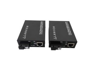 Lanview Pair of 10/100/1000Base-T  RJ45 to 1000Base-X SC  Unmanaged Media Converter 20Km