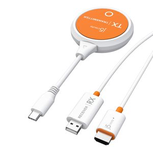 j5create Jvaw62 Screencast Usb-C  Wireless Display Hdmi  Extender, White And Orange