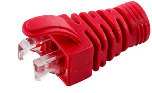 MicroConnect Strain Relief Boot Cat5e,  Cat6, Cat6A cables upto 6.5MM  Red, 100pcs