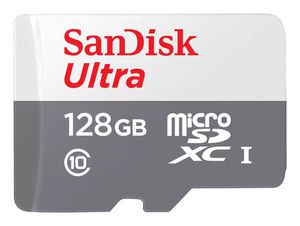 Sandisk 128GB ULTRA LITE WHITE/GRAY  MICROSDXC 100MB/S CLASS 10  UHS-I