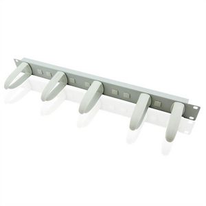 VALUE 48,26cm 19Zoll-Frontplatte 1HE mit 5 Kabelsen grau