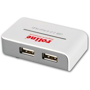 ROLINE USB 2.0 Hub "Black and White", 4 Ports, mit Netzteil