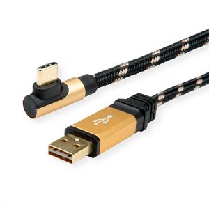 Roline GOLD USB2.0 Cable, A  reversible - C angled 90?,  M/M, 1.8m