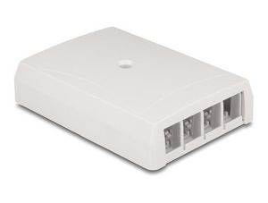 Keystone Leergehäuse Aufputz 4 Port für Glasfaser und Netzwerk weiß