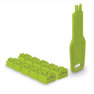 Lindy RJ45 Port Locks Green, 10x +  1 Key