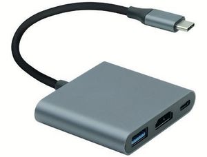 ROLINE Display Adapter USB Typ C - HDMI, USB 3.2 Gen 1 Typ A, Typ C PD