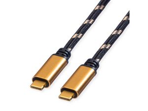 ROLINE GOLD USB4 Gen3x2 Kabel C-C ST/ST 40Gbit/s 100W schwarz / gold 1m