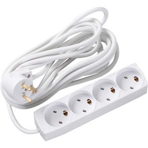 MicroConnect Danish EDB Power Strip 4-way  White, 5m cable Danish EDB  Power Strip 4-way White, 5m cable