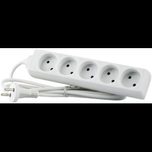 MicroConnect 5-way Danish Power Strip 5m 5-way Danish socket Power  Strip 5m White