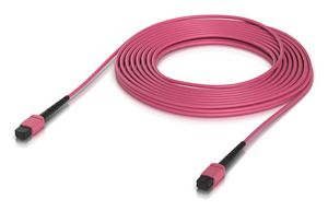 Ubiquiti Indoor OM4 multi-mode fiber  patch cable with MPO-12 Type  B UPC connectors designed for 100G applications. 10M